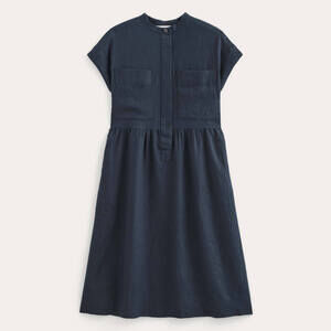 Everlane Women's Craft Dress in Linen in Navy, Size Large